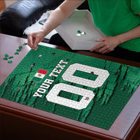 Personalized Mexico Football Puzzle Jaguar Mascot Artistic Brush Stroke Texture