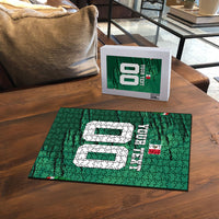 Personalized Mexico Football Puzzle Jaguar Mascot Artistic Brush Stroke Texture