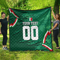 Personalized Mexico Football Quilt Jaguar Mascot Artistic Brush Stroke Texture