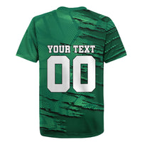 Personalized Mexico Football Rugby Jersey Jaguar Mascot Artistic Brush Stroke Texture