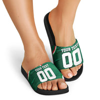 Personalized Mexico Football Slide Sandals Jaguar Mascot Artistic Brush Stroke Texture
