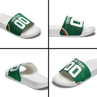 Personalized Mexico Football Slide Sandals Jaguar Mascot Artistic Brush Stroke Texture