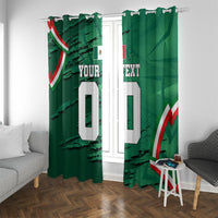Personalized Mexico Football Window Curtain Jaguar Mascot Artistic Brush Stroke Texture