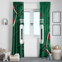 Personalized Mexico Football Window Curtain Jaguar Mascot Artistic Brush Stroke Texture