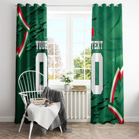 Personalized Mexico Football Window Curtain Jaguar Mascot Artistic Brush Stroke Texture