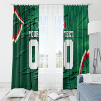 Personalized Mexico Football Window Curtain Jaguar Mascot Artistic Brush Stroke Texture