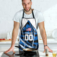 Personalized United States Soccer Apron USA Patriotic Eagle Mascot - Blue Geometric