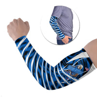 Personalized United States Soccer Arm Sleeves USA Patriotic Eagle Mascot - Blue Geometric
