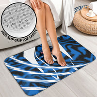 Personalized United States Soccer Bathroom Set USA Patriotic Eagle Mascot - Blue Geometric