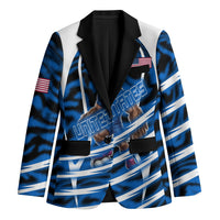 Personalized United States Soccer Blazer USA Patriotic Eagle Mascot - Blue Geometric