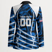 Personalized United States Soccer Blazer USA Patriotic Eagle Mascot - Blue Geometric