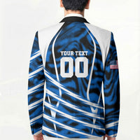 Personalized United States Soccer Blazer USA Patriotic Eagle Mascot - Blue Geometric