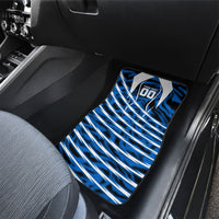 Personalized United States Soccer Car Mats USA Patriotic Eagle Mascot - Blue Geometric
