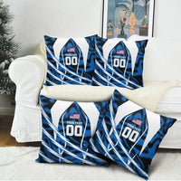 Personalized United States Soccer Pillow Cover USA Patriotic Eagle Mascot - Blue Geometric