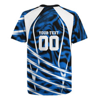 Personalized United States Soccer Rugby Jersey USA Patriotic Eagle Mascot - Blue Geometric