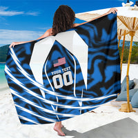 Personalized United States Soccer Sarong USA Patriotic Eagle Mascot - Blue Geometric