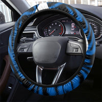 United States Soccer Steering Wheel Cover USA Patriotic Eagle Mascot - Blue Geometric