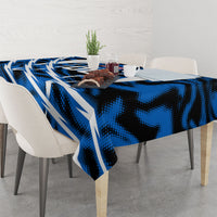 Personalized United States Soccer Tablecloth USA Patriotic Eagle Mascot - Blue Geometric