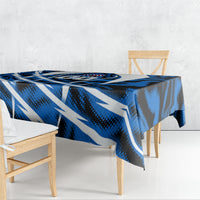 Personalized United States Soccer Tablecloth USA Patriotic Eagle Mascot - Blue Geometric