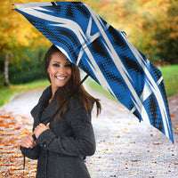 Personalized United States Soccer Umbrella USA Patriotic Eagle Mascot - Blue Geometric