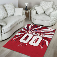 Personalized United States Soccer Area Rug American Eagle World Football Mascot