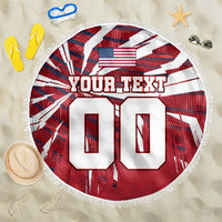 Personalized United States Soccer Beach Blanket American Eagle World Football Mascot