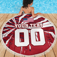 Personalized United States Soccer Beach Blanket American Eagle World Football Mascot