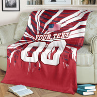 Personalized United States Soccer Blanket American Eagle World Football Mascot