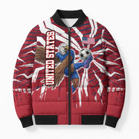 Personalized United States Soccer Bomber Puffer Jacket American Eagle World Football Mascot