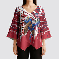 Personalized United States Soccer Kimono Sleeve Blouse American Eagle World Football Mascot