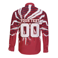 Personalized United States Soccer Long Sleeve Button Shirt American Eagle World Football Mascot