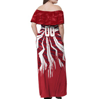 Personalized United States Soccer Off Shoulder Maxi Dress American Eagle World Football Mascot