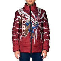 Personalized United States Soccer Padded Jacket American Eagle World Football Mascot