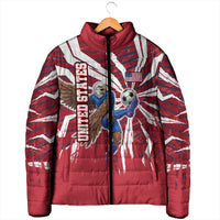 Personalized United States Soccer Padded Jacket American Eagle World Football Mascot