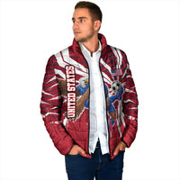 Personalized United States Soccer Padded Jacket American Eagle World Football Mascot