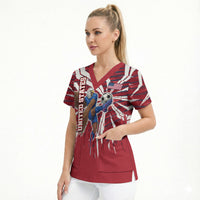 Personalized United States Soccer Scrub Top American Eagle World Football Mascot