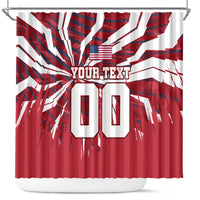 Personalized United States Soccer Shower Curtain American Eagle World Football Mascot