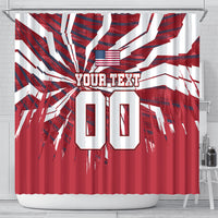 Personalized United States Soccer Shower Curtain American Eagle World Football Mascot