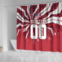 Personalized United States Soccer Shower Curtain American Eagle World Football Mascot