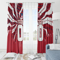 Personalized United States Soccer Window Curtain American Eagle World Football Mascot