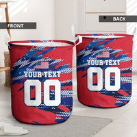 Personalized United States Soccer Eagle Laundry Basket American Flag Grunge Patriot Art
