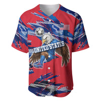 Personalized United States Soccer Eagle Baseball Jersey American Flag Grunge Patriot Art