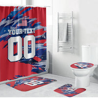 Personalized United States Soccer Eagle Bathroom Set American Flag Grunge Patriot Art