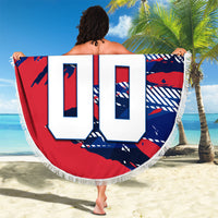 Personalized United States Soccer Eagle Beach Blanket American Flag Grunge Patriot Art