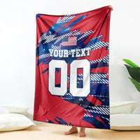 Personalized United States Soccer Eagle Blanket American Flag Grunge Patriot Art
