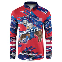 Personalized United States Soccer Eagle Button Sweatshirt American Flag Grunge Patriot Art