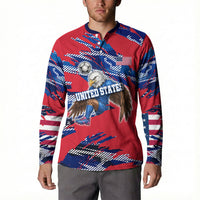Personalized United States Soccer Eagle Button Sweatshirt American Flag Grunge Patriot Art