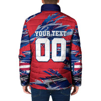 Personalized United States Soccer Eagle Padded Jacket American Flag Grunge Patriot Art