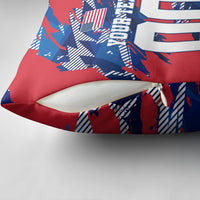 Personalized United States Soccer Eagle Pillow Cover American Flag Grunge Patriot Art