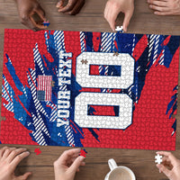 Personalized United States Soccer Eagle Puzzle American Flag Grunge Patriot Art